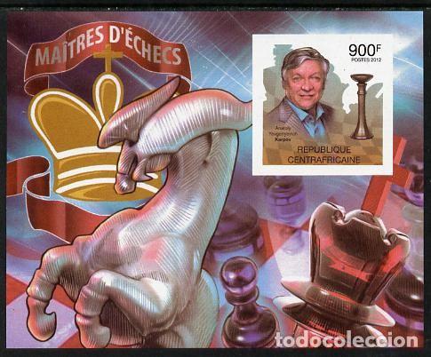 Sellos: AFRICA CENTRAL 2012 SHEET MNH IMPERF ANATOLY KARPOV CHESS ECHECS SCHACH AJEDREZ XADREZ