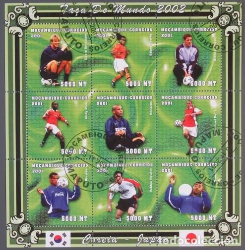 Sellos: MOZAMBIQUE 2001 SHEET USED MNH COREA JAPON FOOTBALL WORLD CUP MUNDIAL DE FUTBOL SOCCER DEPORTES