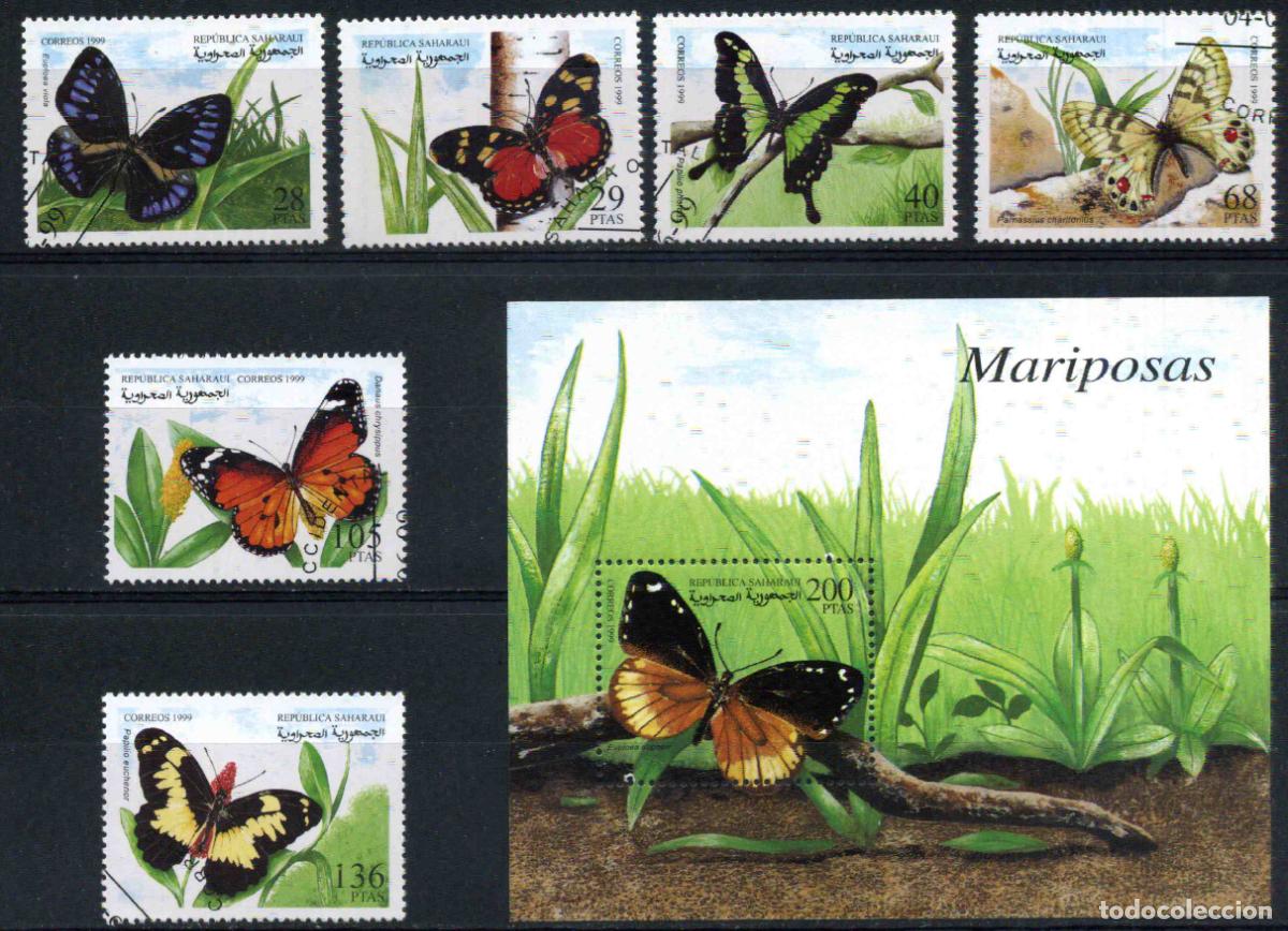 Sellos: RASD - Sahara - Rep&uacute;blica Saharaui 1999 Mariposas Sellos obliterados