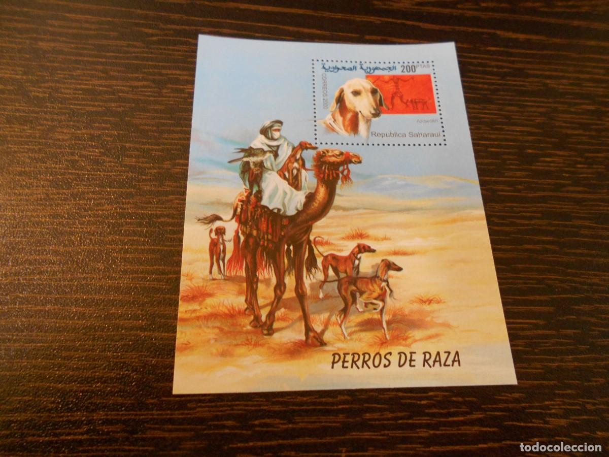 Sellos: SAHARA OCCIDENTAL-RASD-HOJA BLOQUE 2000-PERROS DE RAZA