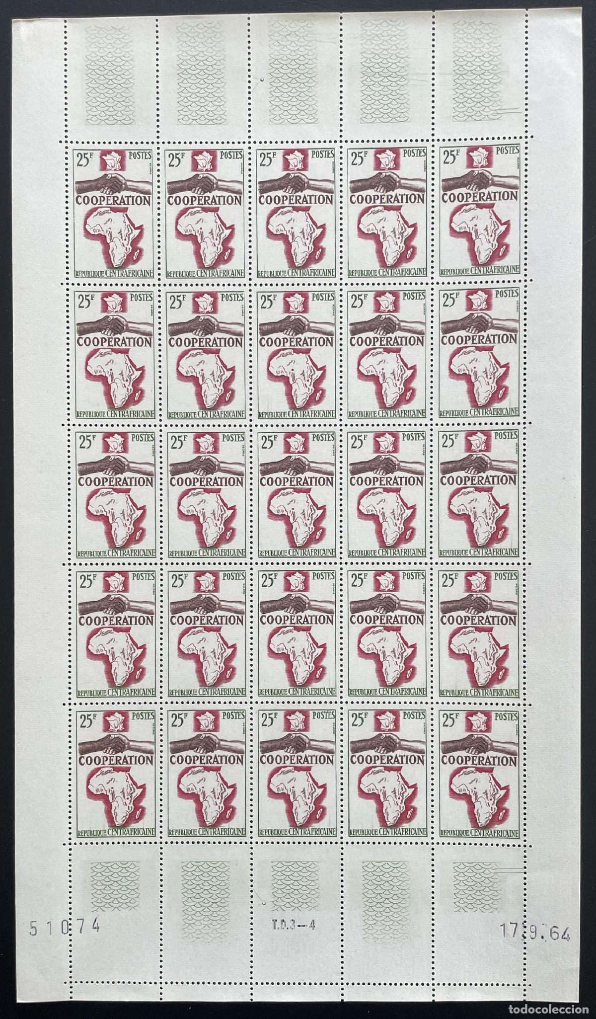 Sellos: &Aacute;frica Central 1964 YT 41 tabl&oacute;n cooperaci&oacute;n emisi&oacute;n de tarjeta com&uacute;n