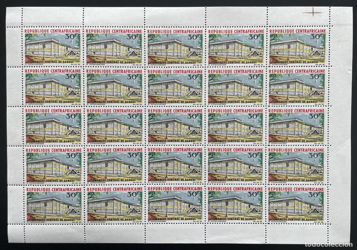 Sellos: Rep&uacute;blica Centroafricana 1967 YT 81 tabl&oacute;n mercado central Arquitectura de Bangui