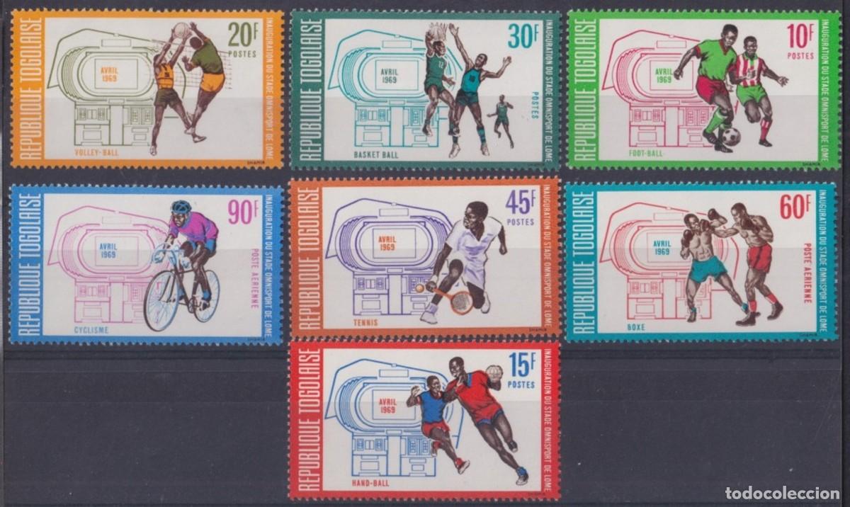 Sellos: TOGO 1969 7 STAMPS MNH INAUGURACION DEL ESTADIO OMNISPORT STADE MULTI-SPORT STADIUM DEPORTES SPORTS