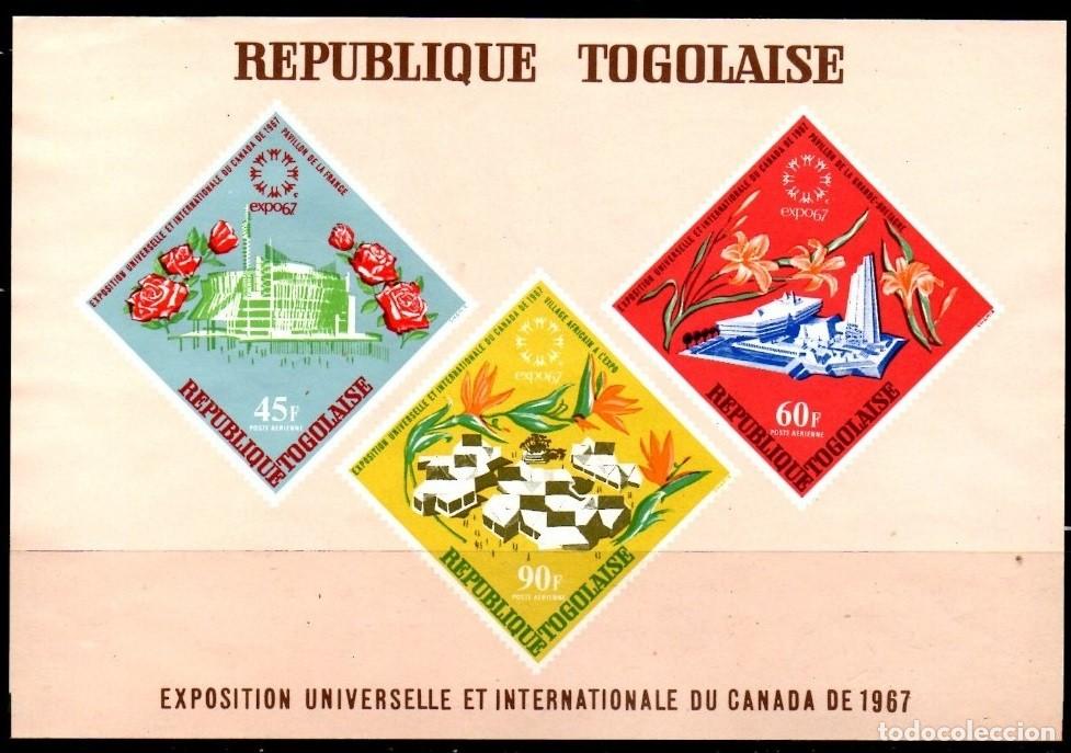Sellos: TOGO 1967 SHEET MNH EXPOSICION UNIVERSAL E INTERNACIONAL DE CANADA INTERNATIONAL EXHIBITION