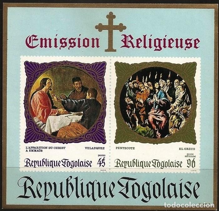 Sellos: TOGO 1969 SHEET MNH RELIGION EL GRECO DIEGO VELAZQUEZ ARTE PINTURAS ART PAINTINGS