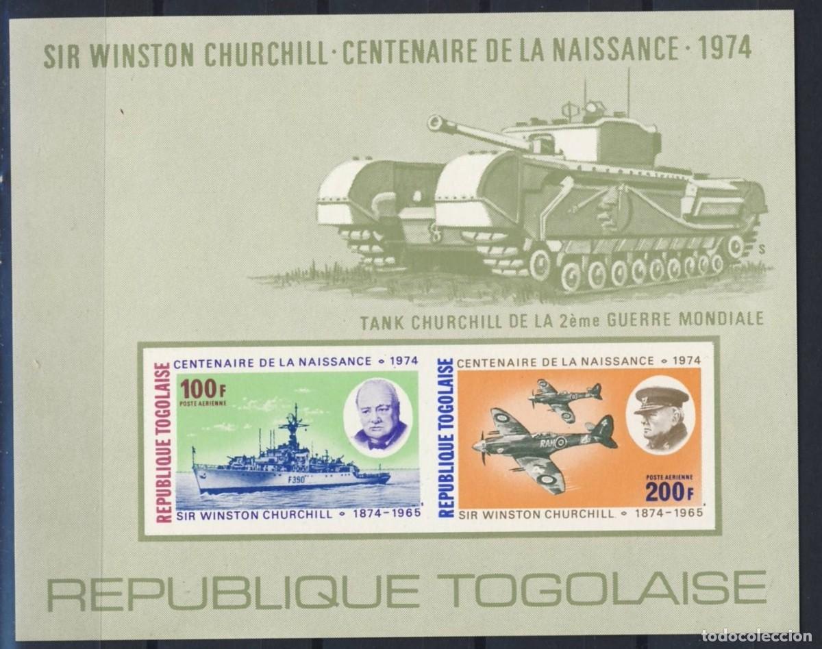 Sellos: TOGO 1974 SHEET MNH IMPERF CENTENARIO DEL NACIMIENTO DE SIR WINSTON CHURCHILL