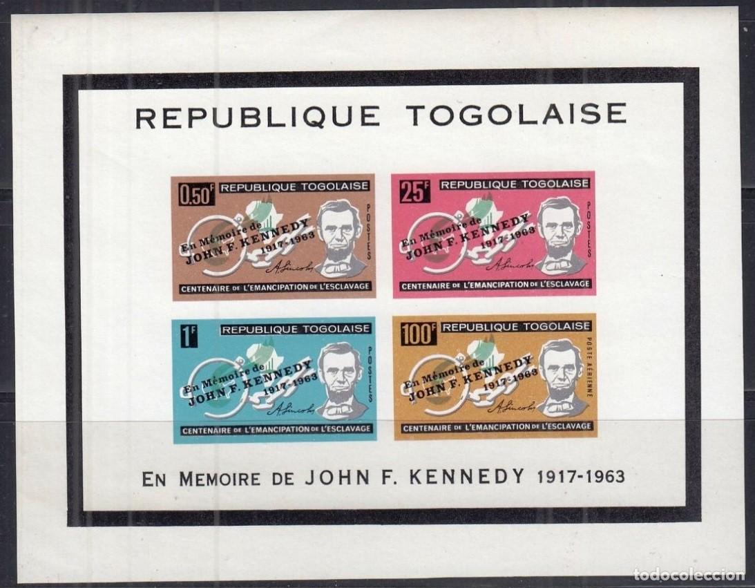 Sellos: TOGO 1964 SHEET MNH IMPERF 100th ABOLICION DE LA ESCLAVITUD ABRAHAM LINCOLN JFK KENNEDY PRESIDENTES