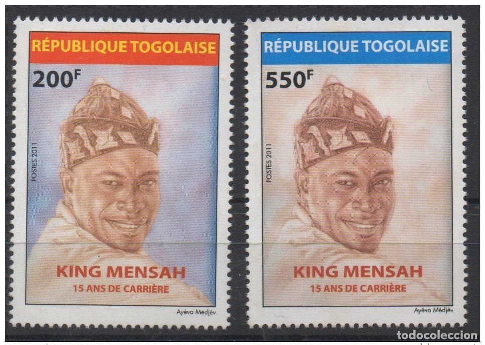 Selos: Togo 2011 - mayo. A4316 King Mensah 15 a&ntilde;os de carrera en 200F y 550F MNH &iexcl;&iexcl;&iexcl;RARO!!!
