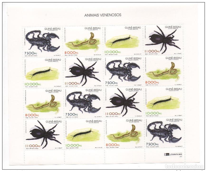 Timbres: Guinea Bissau 1997 animales venenosos fauna 16 sellos Mi. 1252 - 1255 MNH