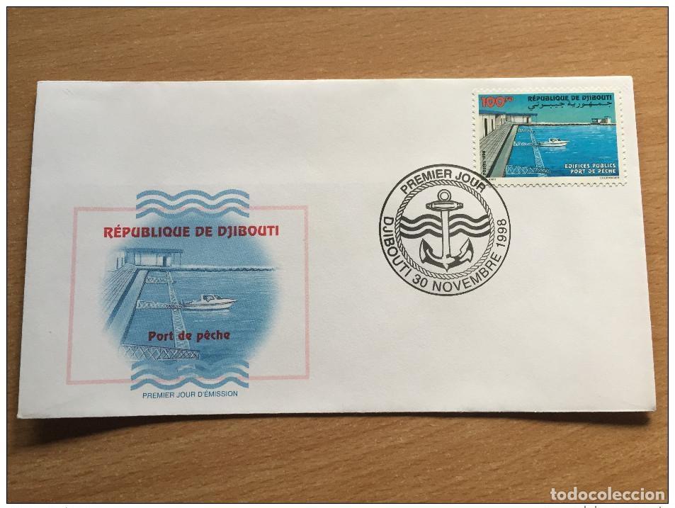 Sellos: Djibouti Schibuti 1998 FDC Edificios p&uacute;blicos Puerto pesquero Hafen Mi. 672