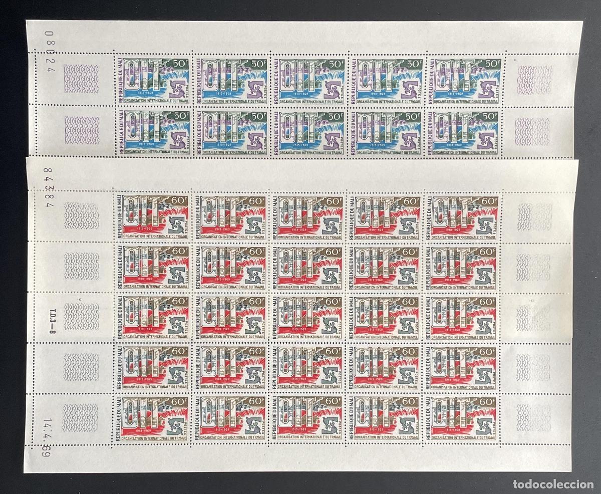Stamps: Mali 1969 YT 116-117 bloque OIT Organizaci&oacute;n Internacional del Trabajo