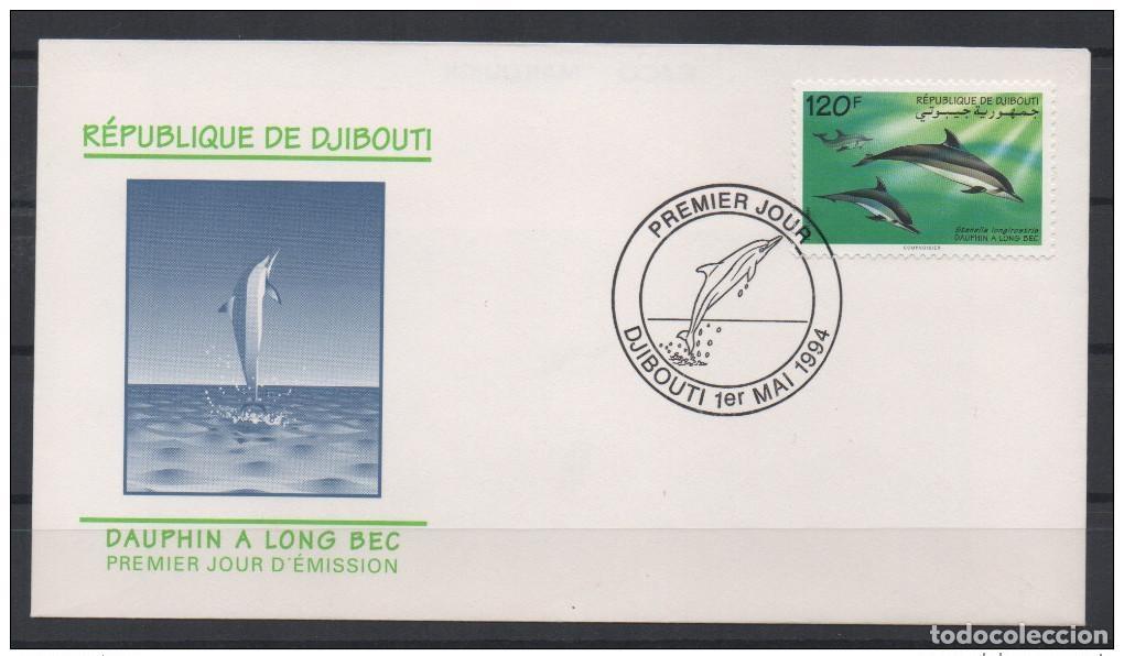 Stamps: Djibouti 1994 FDC Fauna Delf&iacute;n de pico largo Delphin Mi. 598 &iexcl;RARO!