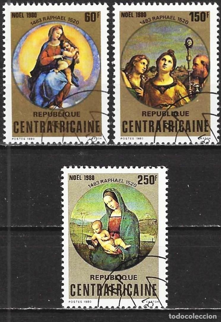 Sellos: Rep. Centroafricana 1980 - Mi 702 a 704 - YT 423 a 425 - Navidad : Cuadros de Rafael