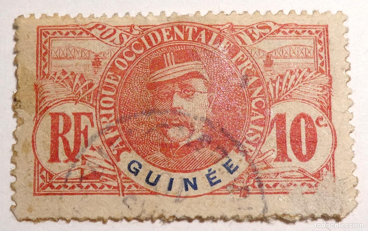 Sellos: Sello postal de Guinea francesa 1906 General Louis Faidherb&eacute; 10 C&eacute;ntimos