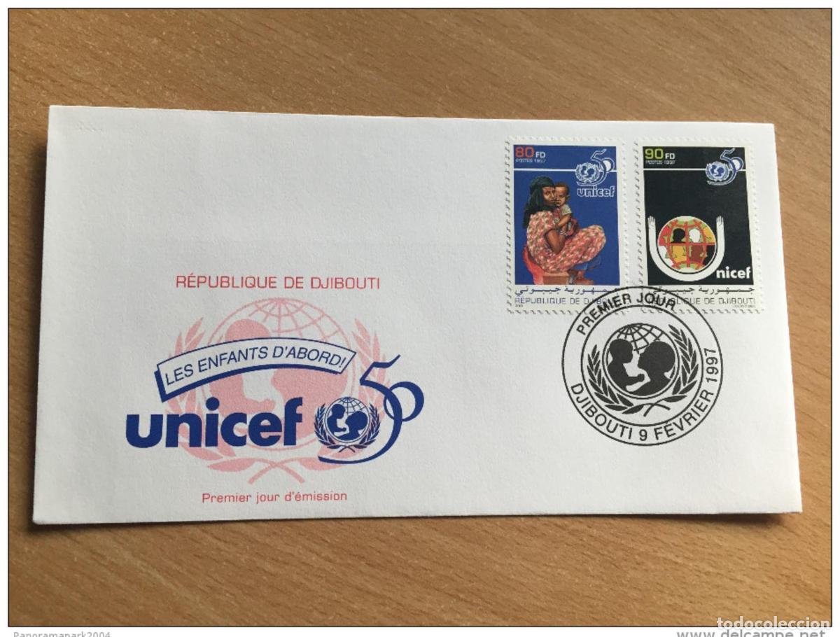 Sellos: Djibouti Schibuti 1997 FDC 50 y a&ntilde;os UNICEF ONU No. 632-633