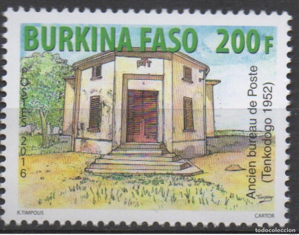 Sellos: Burkina Faso 2016 Antigua oficina de correos Tenkodogo 1952 1 val. 5 MNH