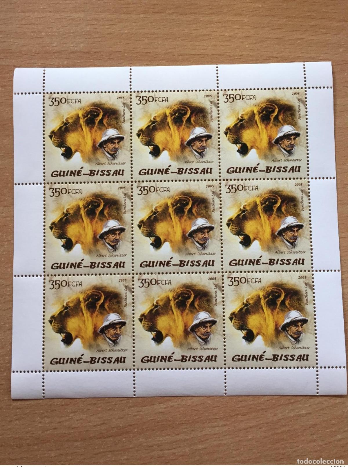 Sellos: Guinea-Bis&aacute;u 2005 Mi. 2818 Albert Schweitzer Lion L&ouml;we Faune Klb.