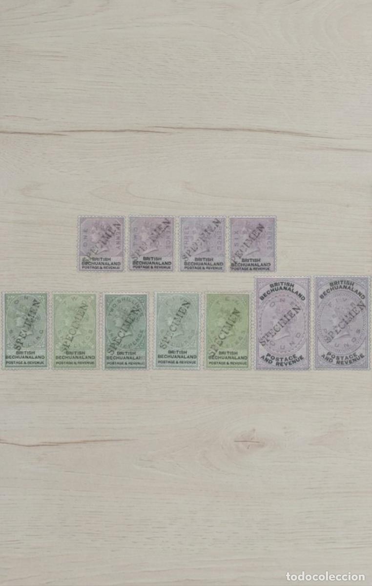 Sellos: Serie Completa de Bechuanalandia Brit&aacute;nica 1897 - Valores Altos hasta &pound;5 - Muestras SPECIMEN - Nuevo