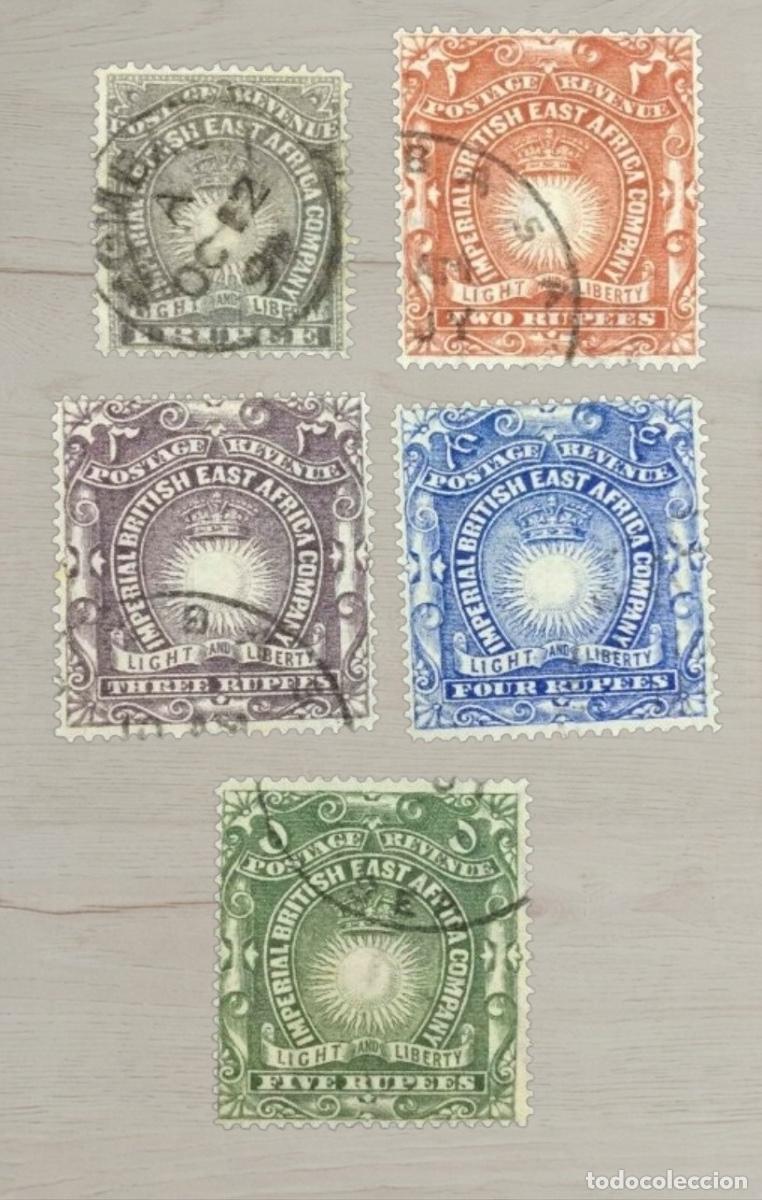 Sellos: Lote 5 Sellos Imperial British East Africa Company - Hasta 5R - Usados