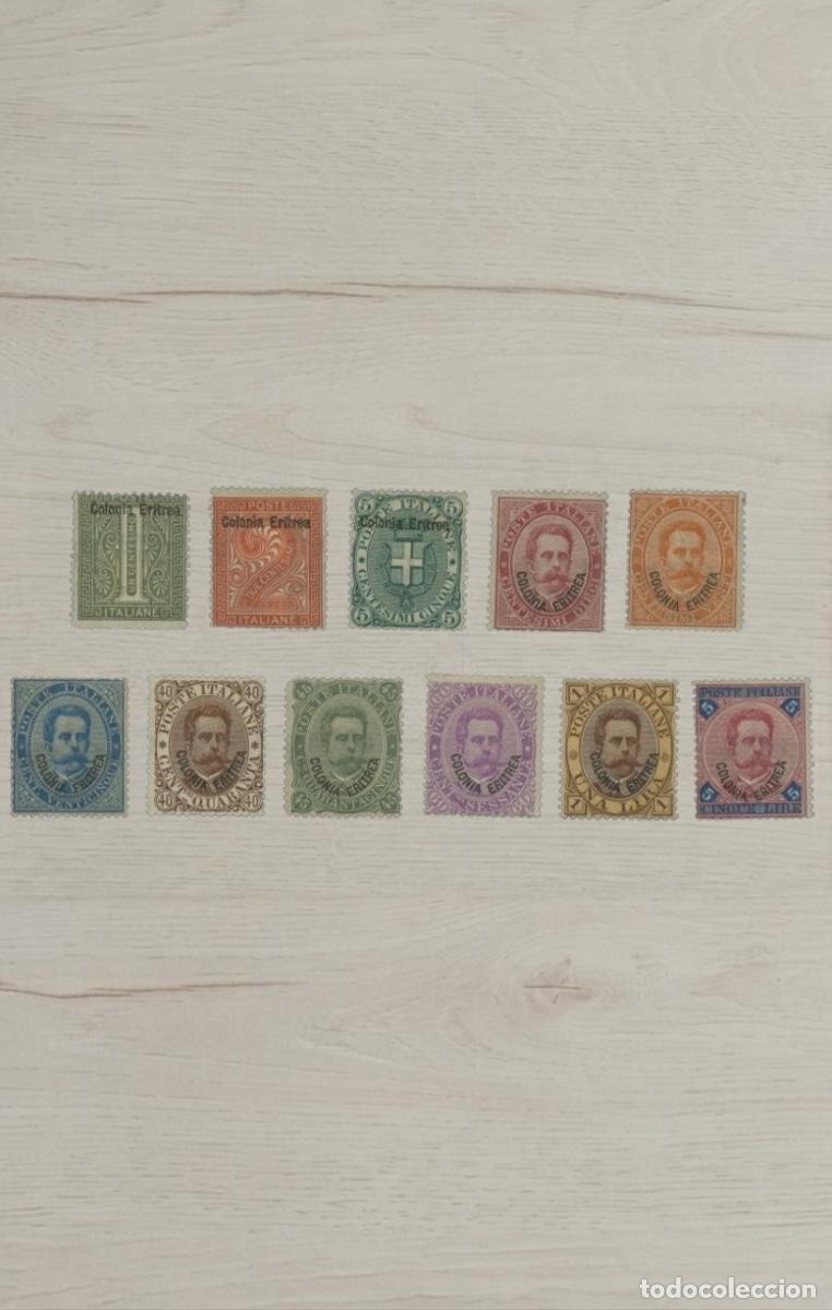 Sellos: Lote 11 Sellos de Eritrea 1902 - Rey Umberto I - Serie Definitiva con Sobrecarga - Nuevos