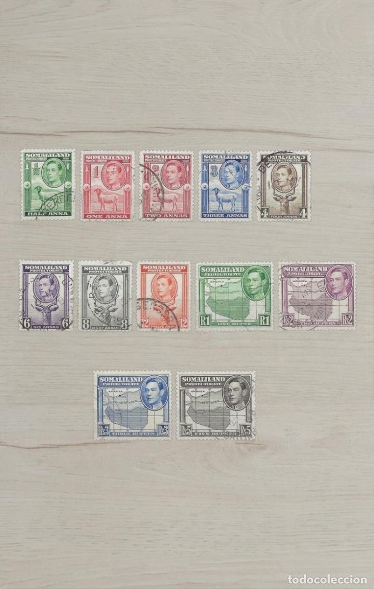 Sellos: Lote 12 Sellos Somaliland Protectorate 1938 - Rey Jorge VI hasta 5R - Usados