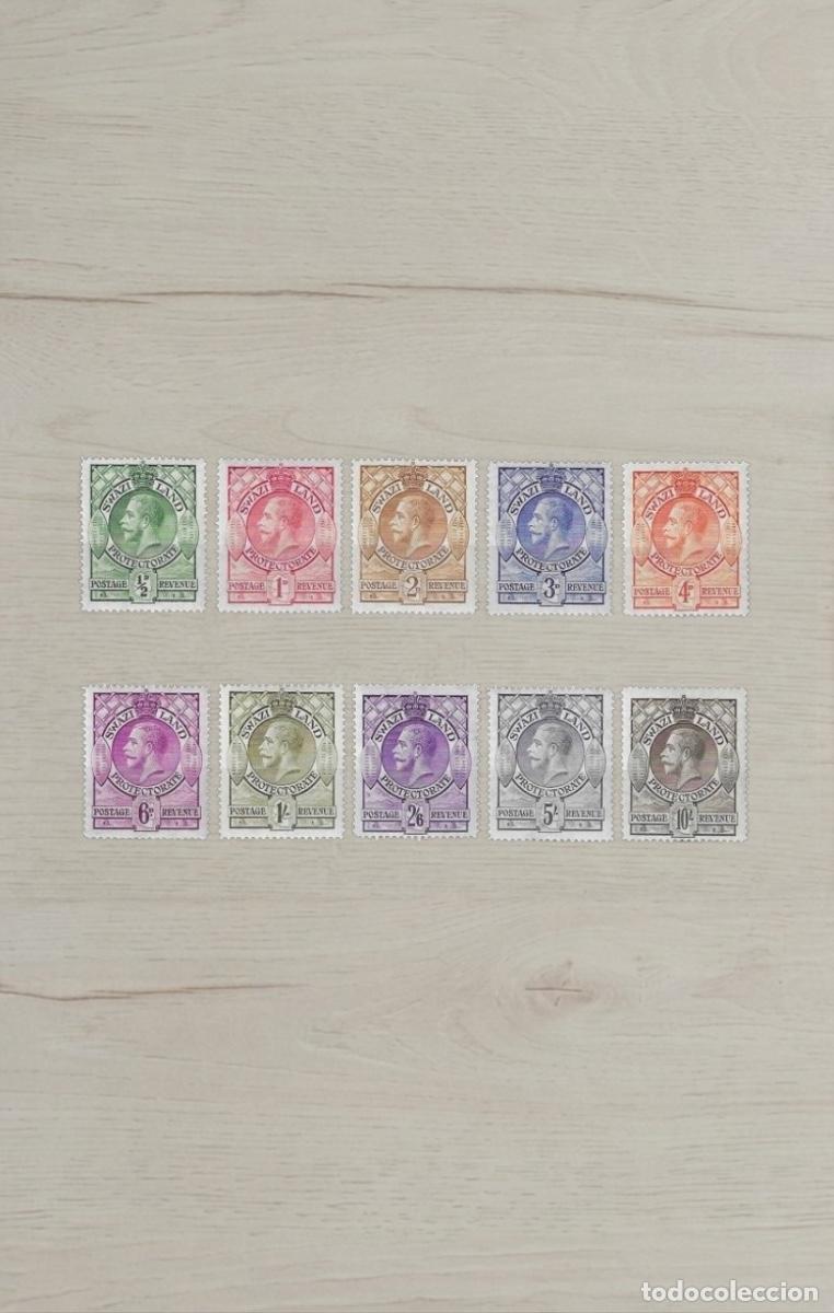 Sellos: Lote 10 Sellos Swaziland Protectorate 1933 - Rey Jorge V hasta 10 Shillings - Nuevos