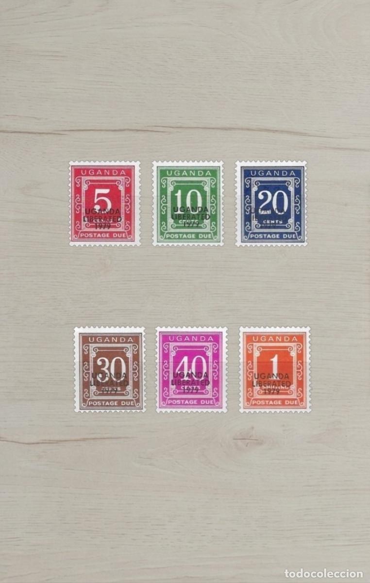 Sellos: Lote 6 Sellos Uganda 1979 - Tasas con Sobreimpresi&oacute;n UGANDA LIBERATED 1979 - Nuevos