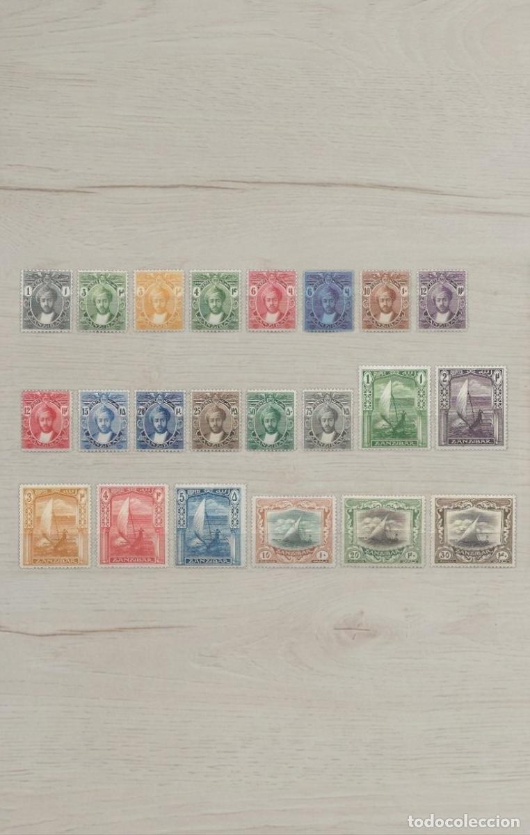 Sellos: Lote 22 Sellos de Zanzibar 1952 - Sult&aacute;n Khalifa bin Harub y Embarcaciones - Nuevos