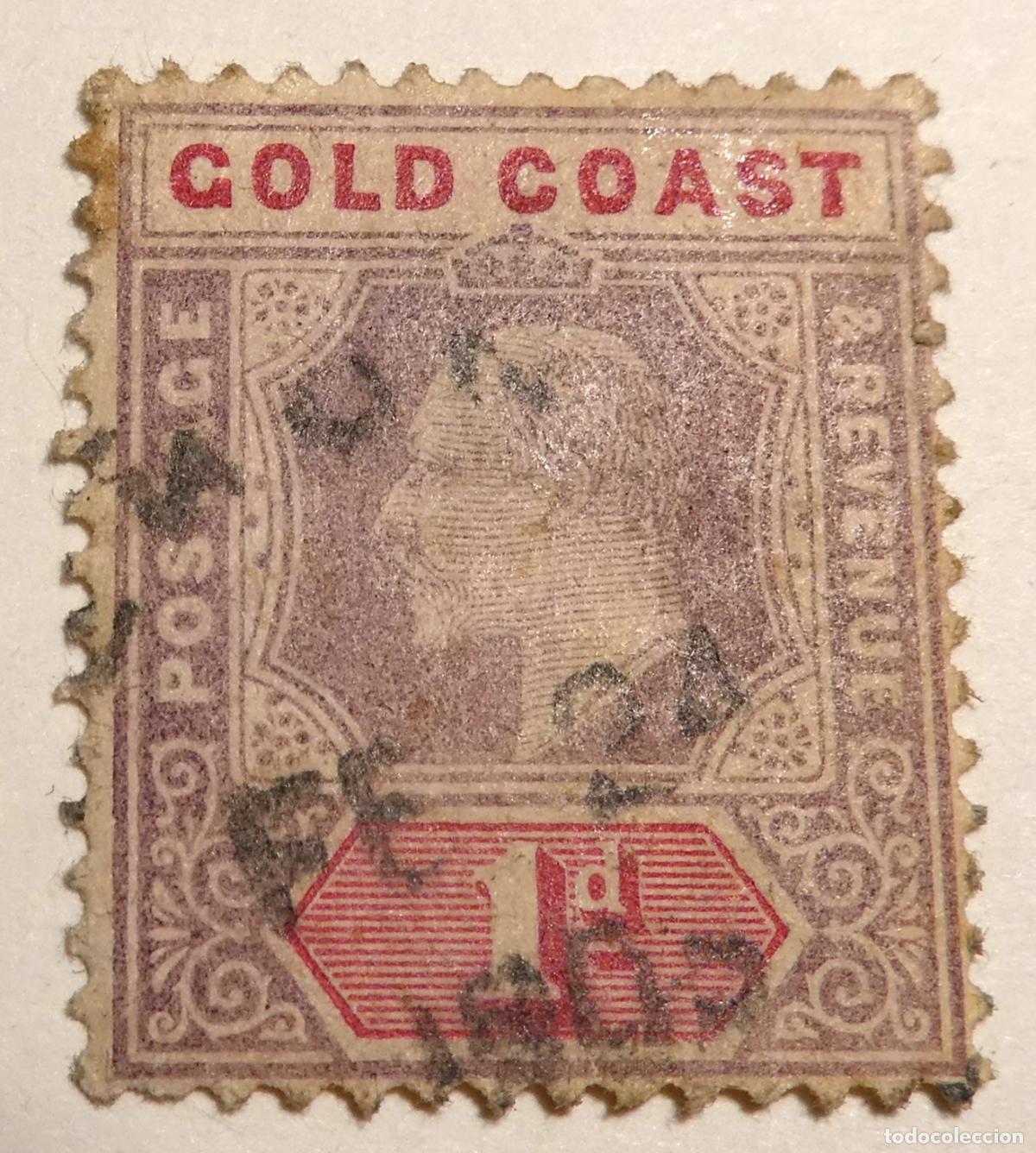 Sellos: Sello postal de Costa de Oro (actual Ghana) 1 Penique 1902 Rey Eduardo VII