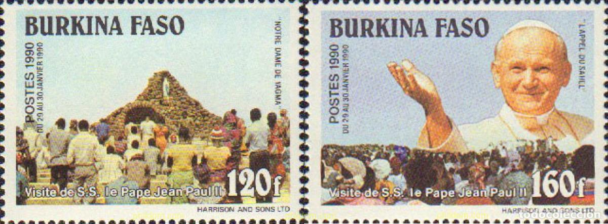 Sellos: 368492 MNH BURKINA FASO 1990 VISITA DEL PAPA JUAN PABLO II