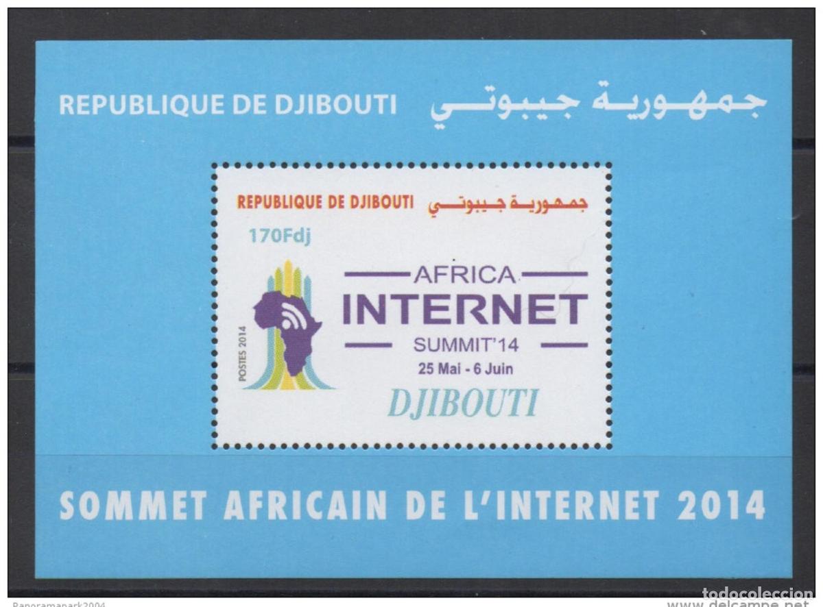 Stamps: Yibuti 2014 ** hoja de recuerdo nueve bloques cumbre la Internet &Aacute;frica (MNH RARE)