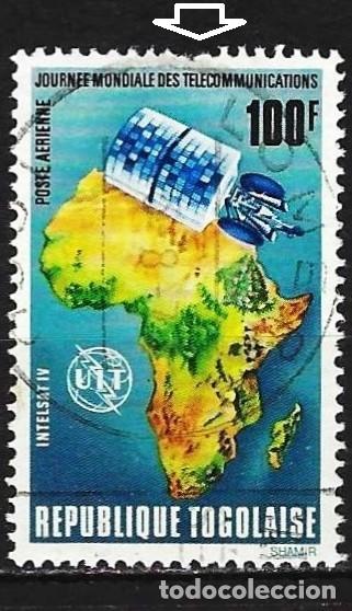 Sellos: Togo 1972 - Mi 928 - YT A 180 - Sat&eacute;lite y mapa de Africa ( A&eacute;reo )