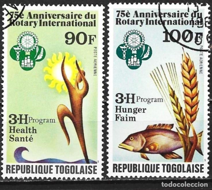 Sellos: Togo 1980 - Mi 1411 & 1412 - YT A 409 & A 410 - Rotary Internacional ( A&eacute;reo )