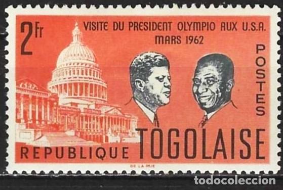 Sellos: Togo 1962 - Mi 352 - YT 367 - Sylvanus Olympio y J.F. Kennedy - MH*