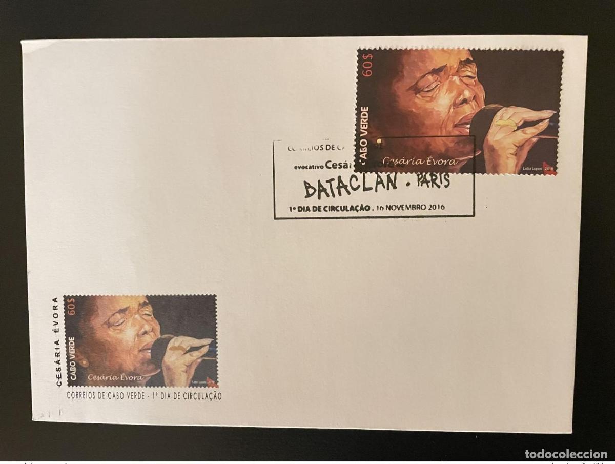 Stamps: Cabo Verde 2016 Mi. 1046 FDC C&eacute;saria Evora Bataclan Par&iacute;s M&uacute;sica