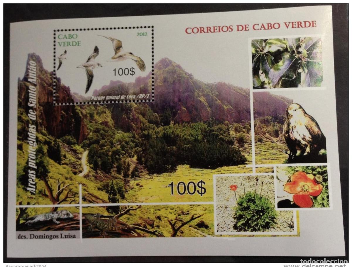Stamps: Cabo Verde 2012 - &Aacute;reas protegidas de Santo Antao Raptors Birds Block MNH