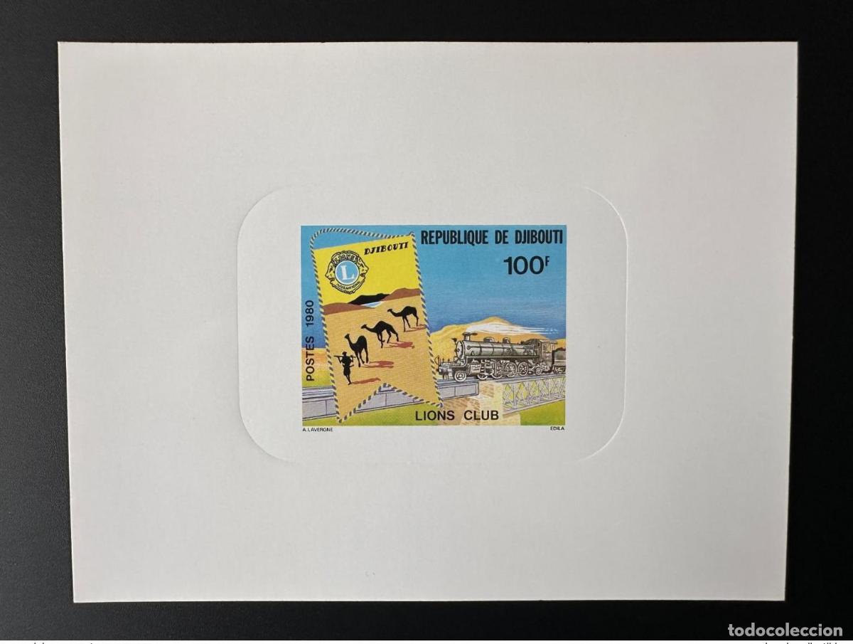 Stamps: Yibuti 1980 Mi. 267 Evento de lujo Club Leones tren ferrocarriles camellos y vida silvestre