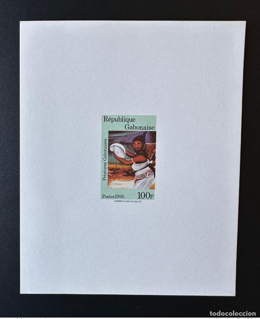 Sellos: Gab&oacute;n 1995 Mi. 1242 Proof Lujo Pinturas gabonesas Painting Kunst