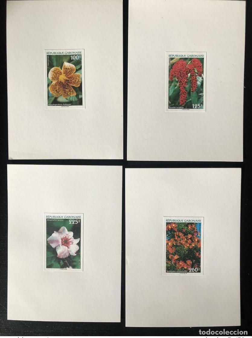 Sellos: Gab&oacute;n 2001 Mi. 1658 - 1661 Proof &iexcl;Flores de lujo a prueba Bluten Flora Rare!
