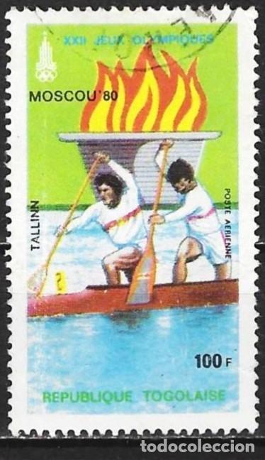 Sellos: Togo 1979 - Mi 1384 - YT A 407 - Juegos ol&iacute;mpicos en Mosco : Canoa ( A&eacute;reo )