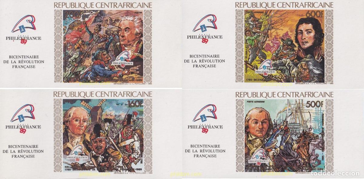 Sellos: 761050 MNH CENTROAFRICANA 1989 PHILEXFRANCE 89. EXPOSICION FILATELICA INTERNACIONAL. BICENTENARIO D