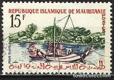 Sellos: Mauritania 1960 - Mi 170 - YT 147 - La pesca en r&iacute;o