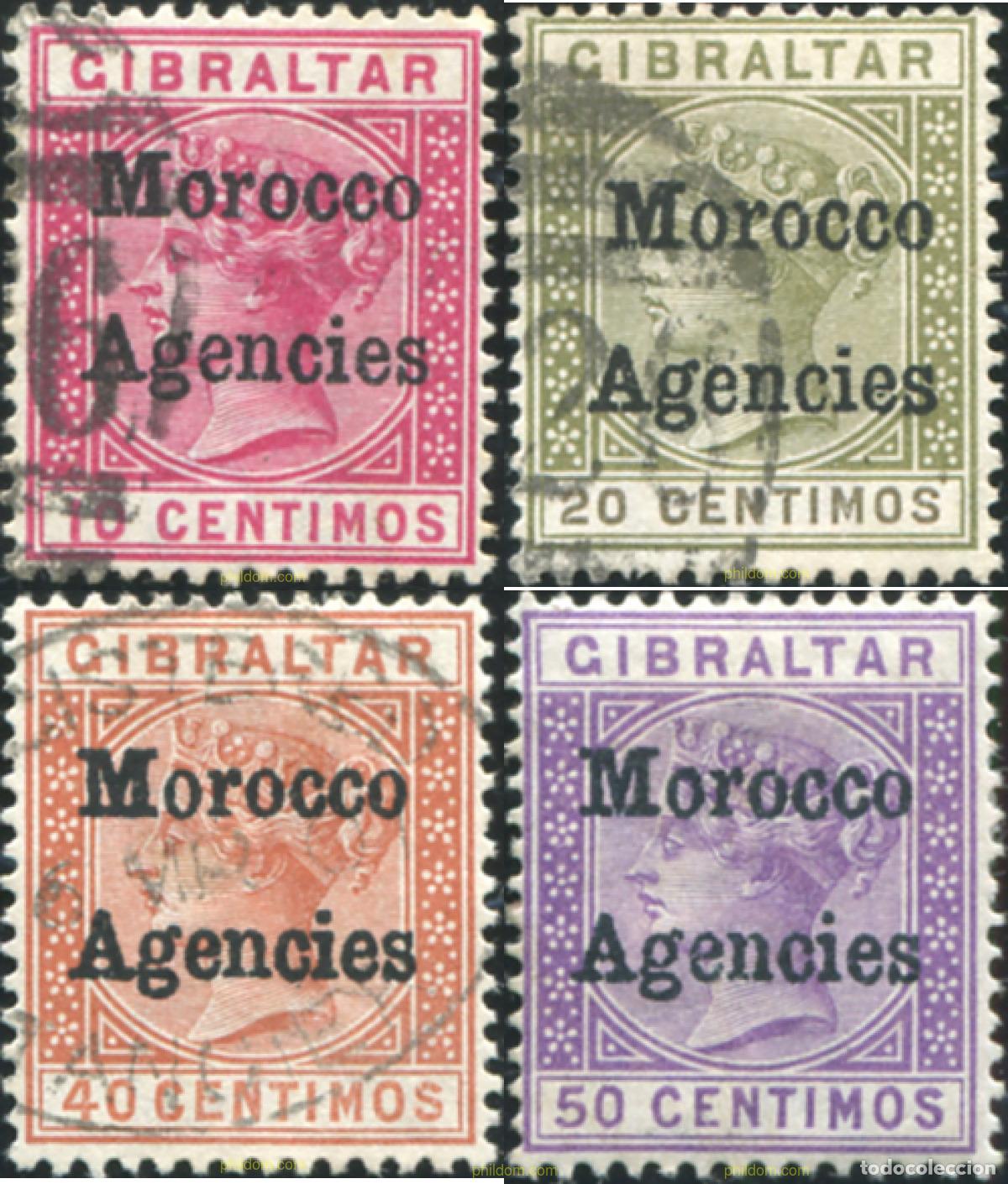 Sellos: 778293 USED MARRUECOS Agencia Britanica 1898 SELLO DE GIBRALTAR &rdquo;VICTORIA&rdquo; DE 1889-95 SOBRECARGADOS