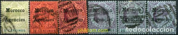 Sellos: 778315 USED MARRUECOS Agencia Britanica 1903 SELLOS DE GIBRALTAR &rdquo;EDUARDO VII&rdquo; SOBRECARGADOS