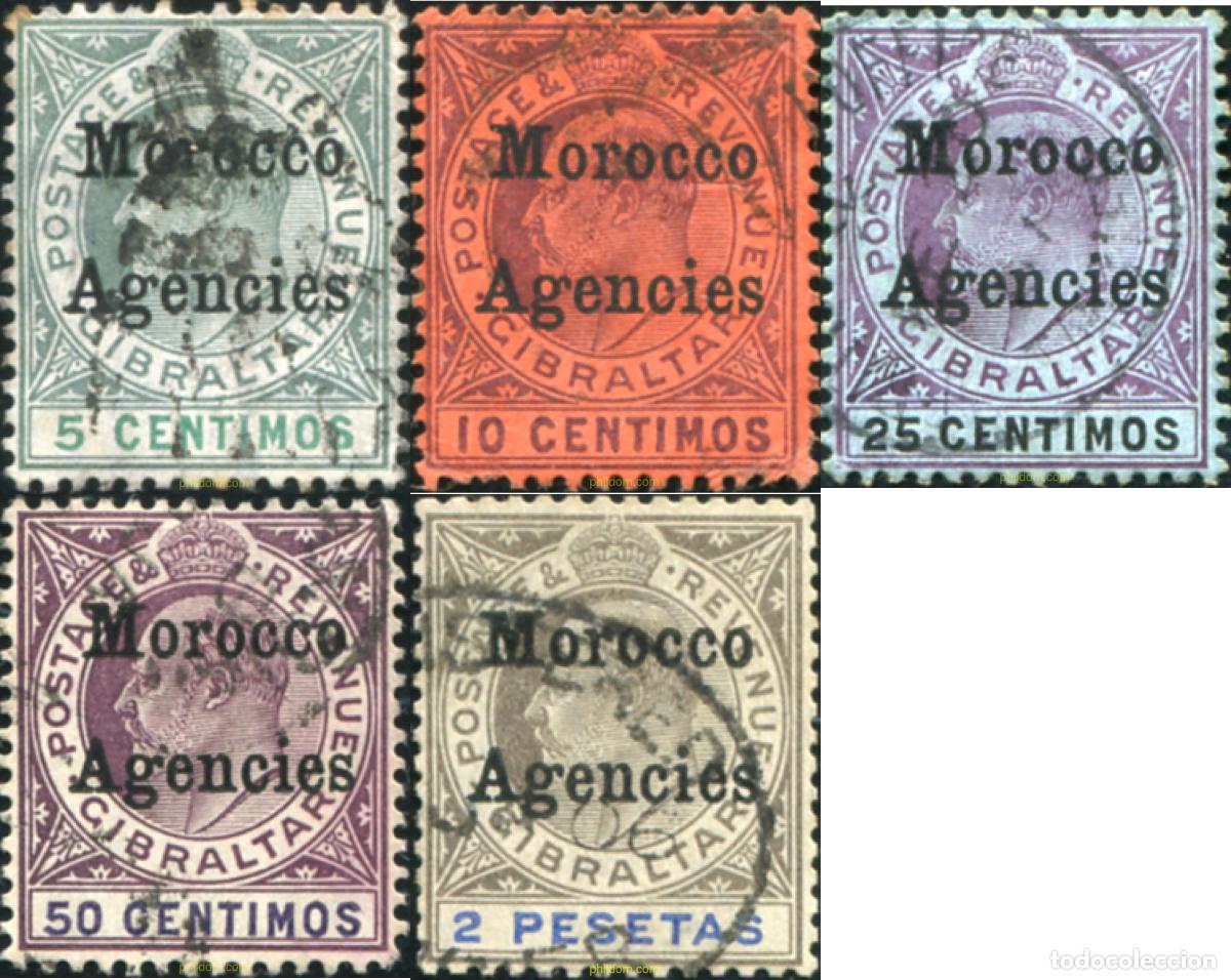 Sellos: 778307 USED MARRUECOS Agencia Britanica 1905 SELLOS DE GIBRALTAR &rdquo;EDUARDO VII&rdquo; SOBRECARGADOS