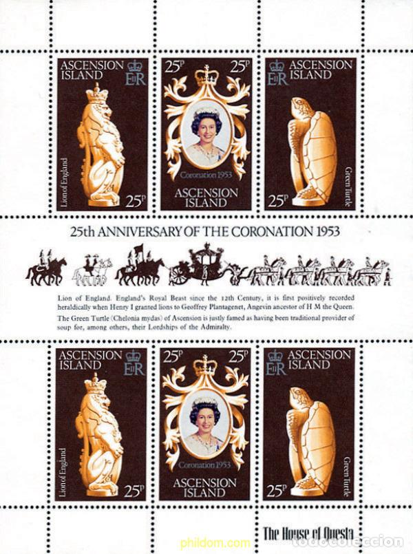 Sellos: 152543 MNH ASCENSION 1978 25 ANIVERSARIO DE LA CORONACION DE ISABEL II