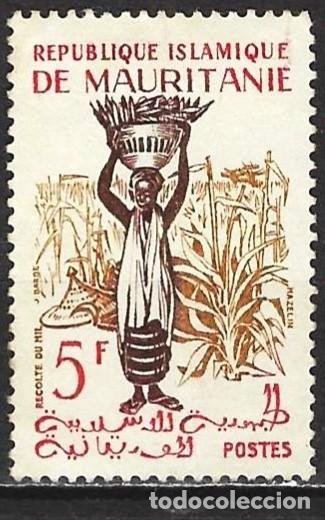 Sellos: Mauritania 1960 - Mi 168 - YT 145 - Cosecha del mijo - MNG