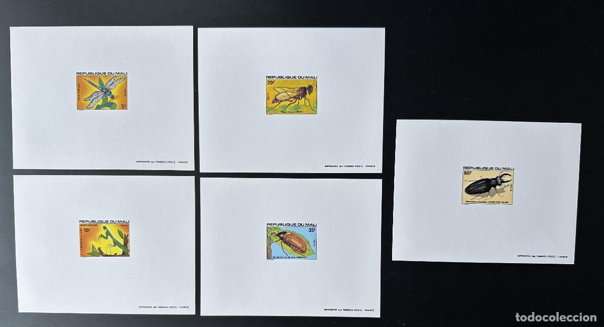 Sellos: Mali 1977 Mi. 590 - 594 insectos a prueba de lujo lib&eacute;lula avispa mantis