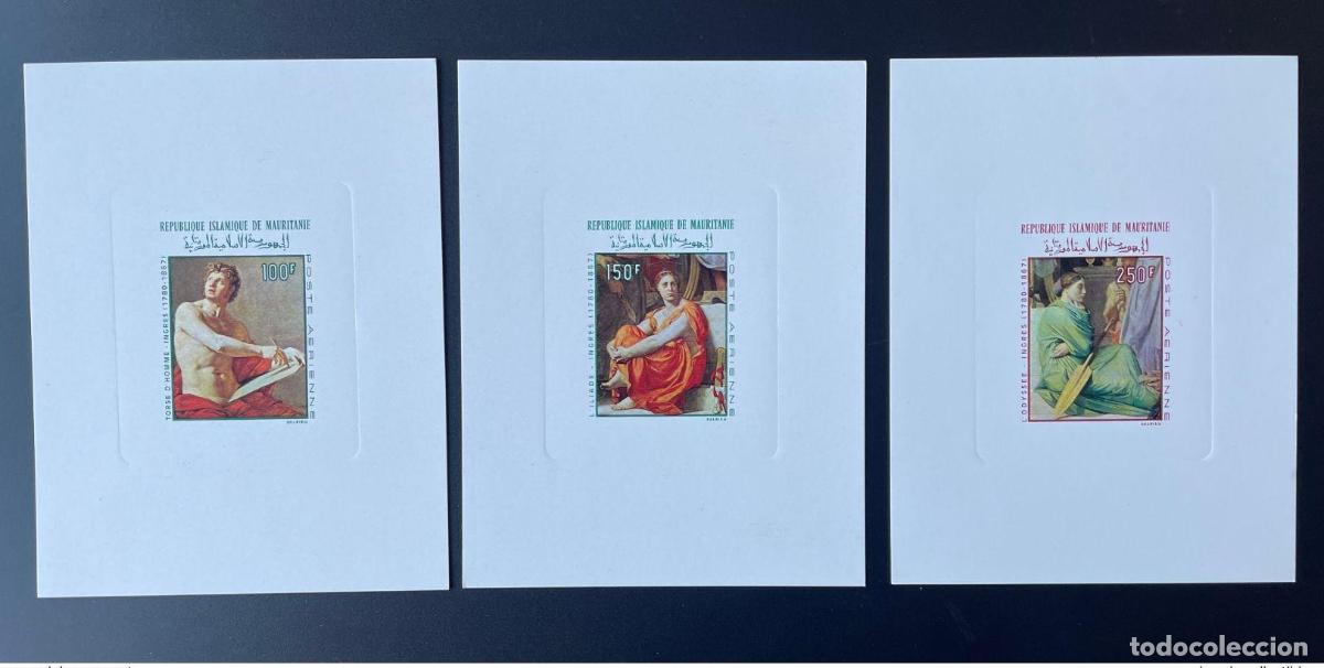 Sellos: Mauritania 1968 Mi. 344 - 346 prueba de lujo pintura Dominique Ingres