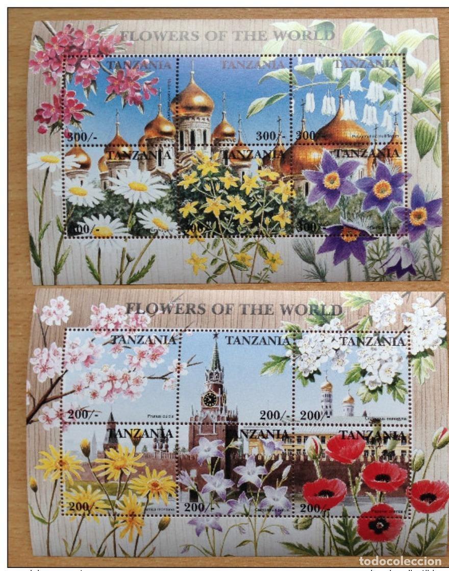 Sellos: Tanzania 1997 Flores del mundo Flora Orqu&iacute;deas 2 hojas MNH**